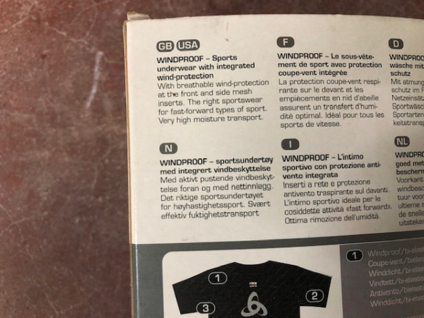 Odlo Sport Underwear Windproof Zwart – Men – Small